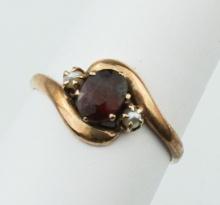 14KYG Garnet & Pearl Ring