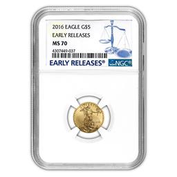 Certified American $5 Gold Eagle 2016 MS70 NGC Early Releases