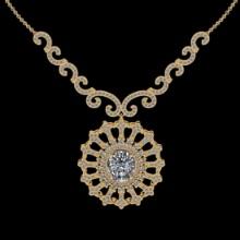 4.13 Ctw VS/SI1 Diamond 14K Yellow Gold Necklace(ALL DIAMOND ARE LAB GROWN )