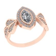 0.83 Ctw VS/SI1 Diamond 14K Rose Gold Engagement Ring
