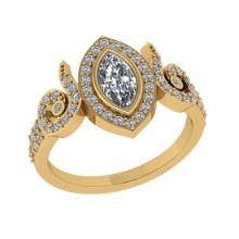 0.93 Ctw VS/SI1 Diamond 14K Yellow Gold Engagement Ring