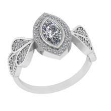 0.83 Ctw VS/SI1 Diamond 14K White Gold Engagement Ring