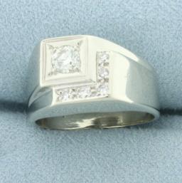 Diamond Geometric Design Ring In 14k White Gold