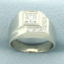 Diamond Geometric Design Ring In 14k White Gold