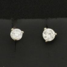 1/2ct Natural Diamond Stud Earrings In Platinum Settings