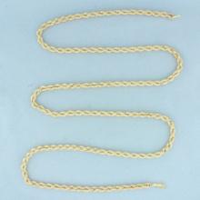 28 Inch Rope Link Chain Necklace In 14k Yellow Gold
