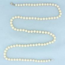 Cultured Akoya Pearl Strand Necklace In 10k White Gold