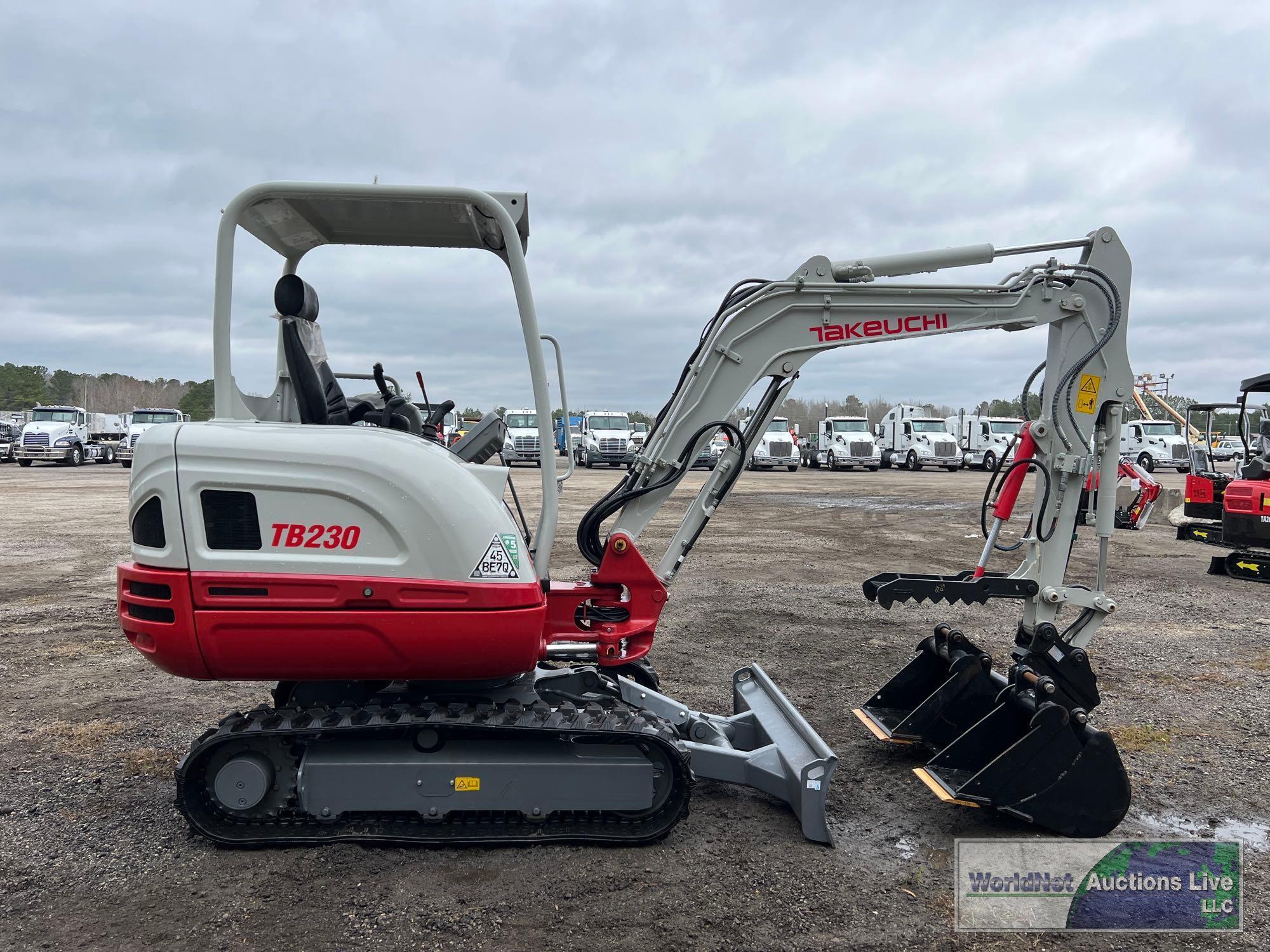 2022 TAKEUCHI TB230 MINI-EXCAVATOR SN-130008706