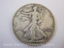 1943 US Silver Walking Liberty Half Dollar Coin, 12.3 g