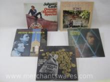 Five Vinyl Record Albums includes 2 Johnny Cash, 2 Neil Diamond and Country Gold,