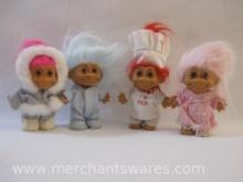 Four Russ Troll Dolls including Chef and more, 10 oz
