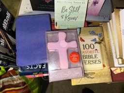 Group of Bibles and Books on religion