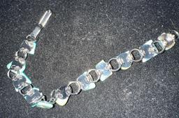 Genuine Kingman Mine Stainless Steel Turquoise Bracelet 7"