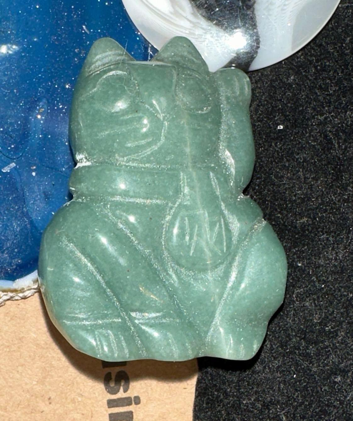 Box Full of COOL Crystals, Geo Slices, Carved Jade Chinese Cat, Pewter figures and more