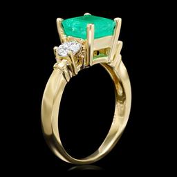 14k Gold 2.00ct Emerald 0.60ct Diamond Ring