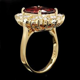 14k Yellow Gold 7.00ct Zircon 1.60ct Diamond Ring