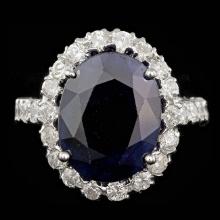 14k Gold 8.50ct Sapphire 1.50ct Diamond Ring