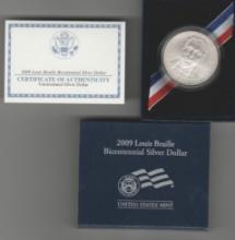 2009-P LOUIS BRAILLE BI-CENT SIL DOLLAR