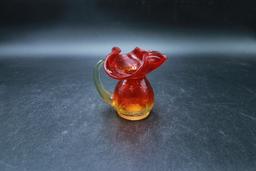 Small Crackle Glass Pitcher