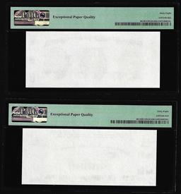 Set of Giori Test Note Washington & Lincoln Memorial PMG Superb Gem Unc 68EPQ