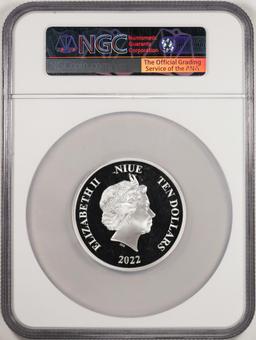 2022 Niue $10 Proof DC Comics Superman Classic 3oz Silver Coin NGC PF70 Ultra Cameo