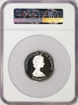 1973FM Bahamas $10 Proof Independence Silver Coin NGC PF69 Ultra Cameo
