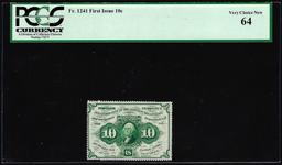 1862 First Issue 10 Cent Fractional Currency Note Fr.1241 PCGS Very Choice New 64