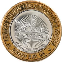 .999 Silver Oneida Bingo Green Bay, Wisconsin $10 Limited Edition Gaming Token
