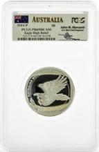 2014-P Australia $8 Proof Eagle High Relief Silver Coin PCGS PR69DCAM Mercanti Signed
