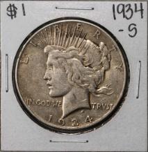 1934-S $1 Peace Silver Dollar Coin