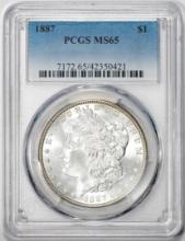 1887 $1 Morgan Silver Dollar Coin PCGS MS65