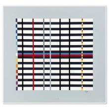 Yaacov Agam "Hommage du Mondrian (Light Blue)" Limited Edition Serigraph on Paper