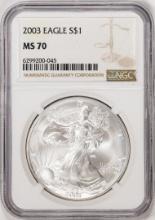 2003 $1 American Silver Eagle Coin NGC MS70