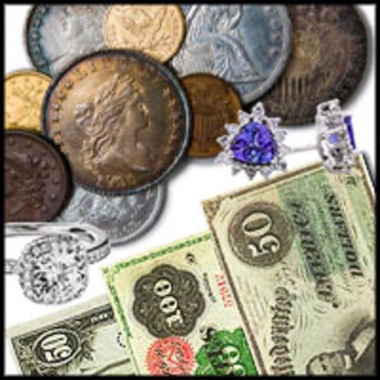 Currency, Gold Nuggets, Silver Coins, Etc.