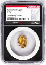 5.13 Gram Australia Gold Nugget NGC Vaultbox Unvaulted