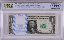 Pack 2017A $1 Federal Reserve STAR Notes Atlanta Fr.3005-F* PCGS Superb Gem UNC 67PPQ