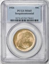 1926 Sesquicentennial Commemorative Half Dollar Coin PCGS MS65