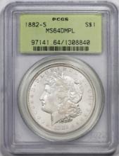 1882-S $1 Morgan Silver Dollar Coin PCGS MS64DMPL Old Green Holder