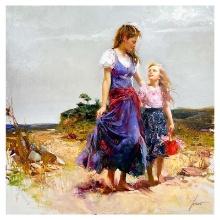 Pino (1939-2010) "Gathering Wildflowers" Limited Edition Giclee on Canvas