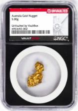 5.00 Gram Australia Gold Nugget NGC Vaultbox Unvaulted