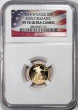2014-W $5 Proof American Gold Eagle Coin NGC PF70 Ultra Cameo Early Releases