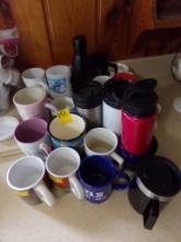 Group of Coffee Mugs on Counter (Bring a Box) (See Photo) (Kitchen)