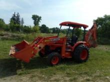 Kubota M59 4X4 Tractor With TL350 Loader and Backhoe, 84'' Loader Bucket, 2