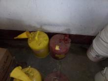 Pair Of Fuel Safety Cans, 1 Each Diesel (Yellow) And Gasoline (Shop)