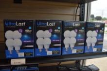 (4) FOUR PACKS OF ULTRA LAST A19 LED 40W BULBS,