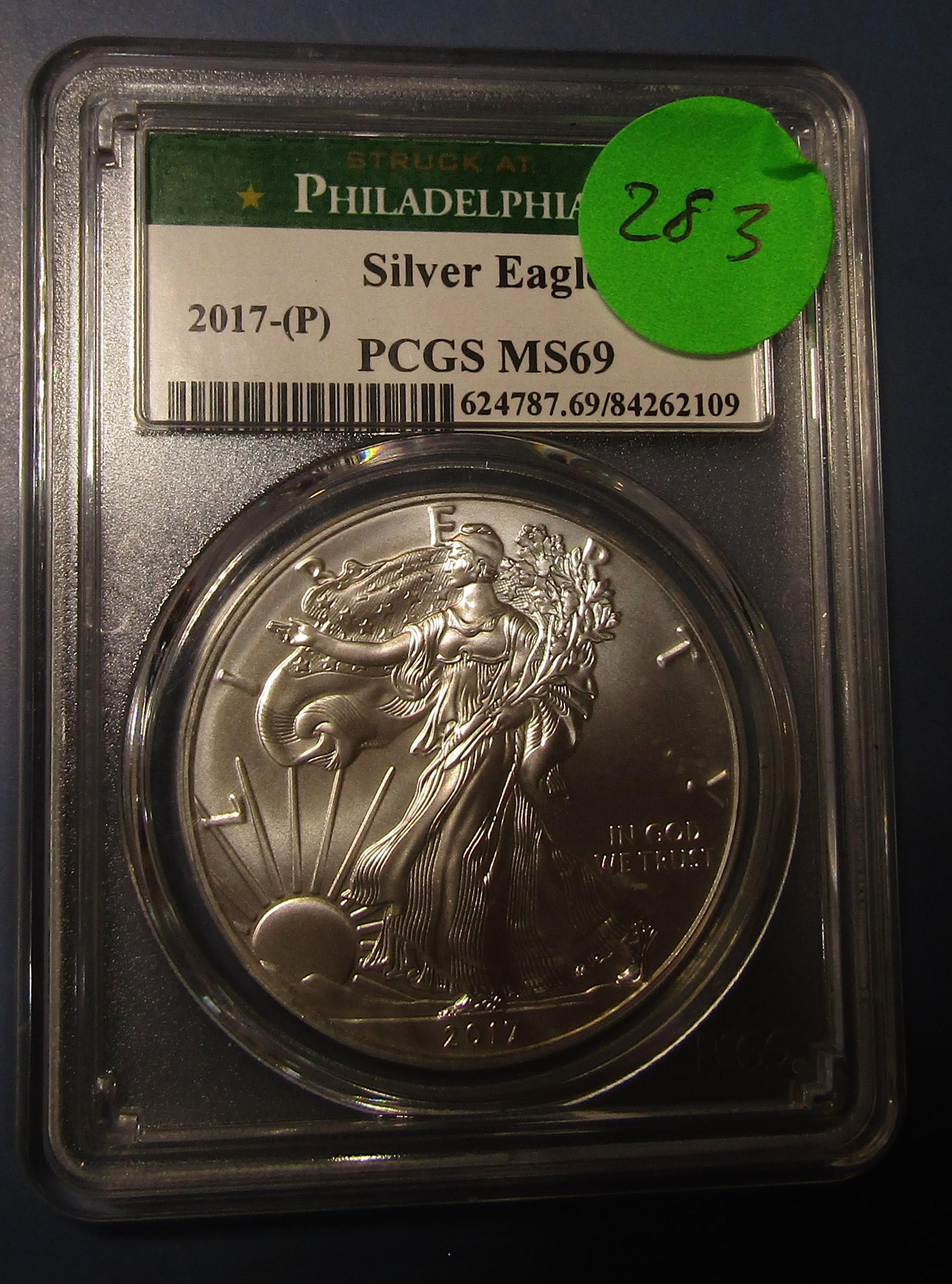 2017-P AMERICAN SILVER EAGLE PCGS MS-69