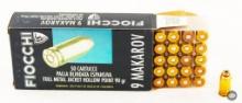 1 box of 50 Rounds of Fiocchi 9mm Makarov FMJ HP Ammunition.