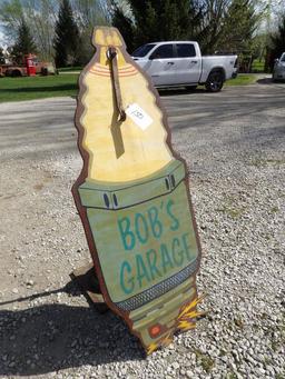 Bob's Garage Spark Plug Sign