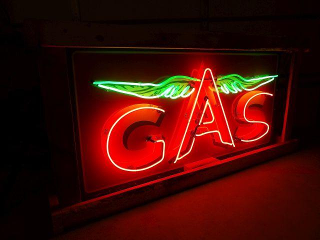 Flying A Gas Neon Porc. Sign