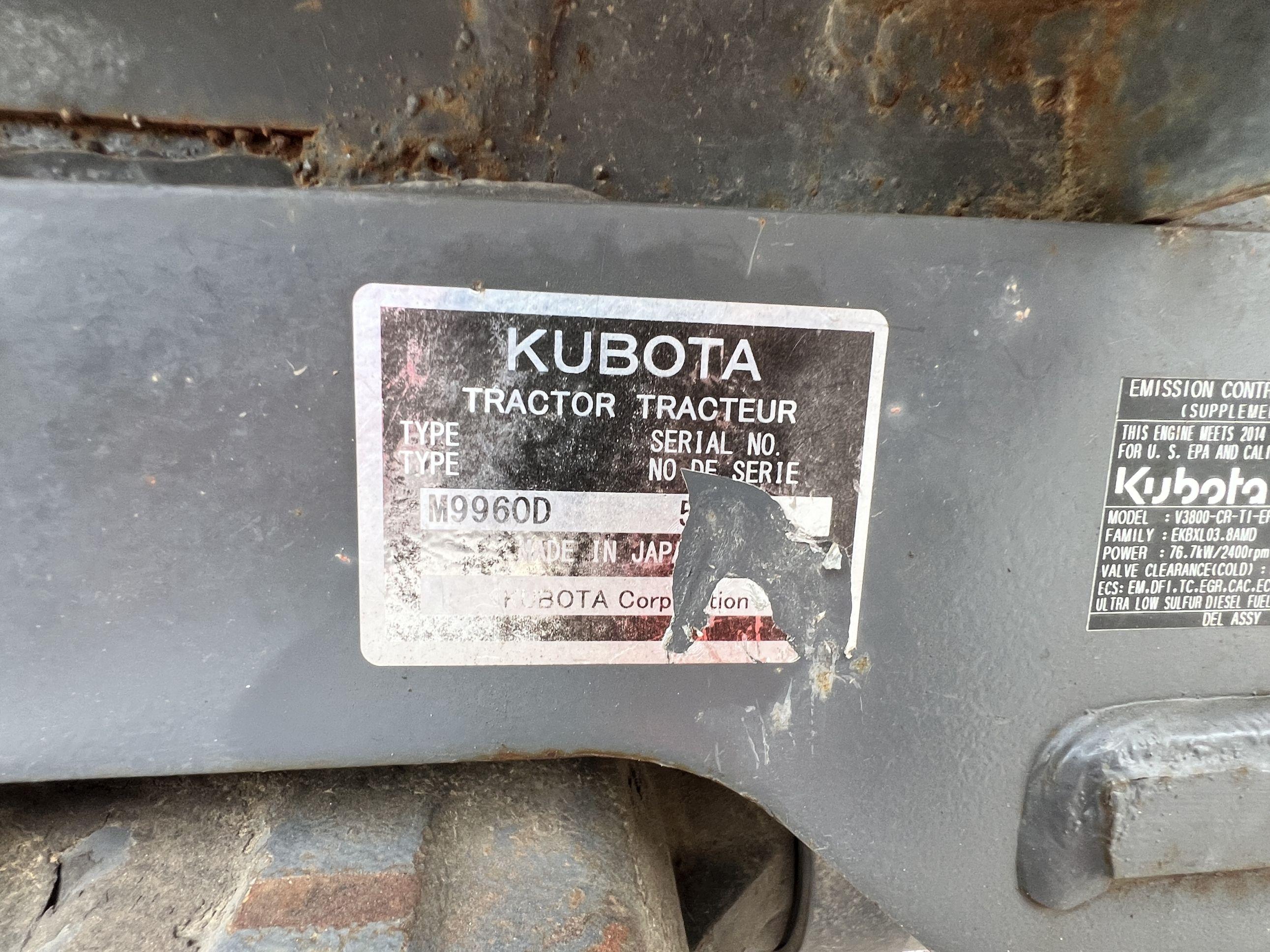 Kubota M9960 Tractor Franklin TX